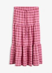 Spódnica midi z czystej bawełny. Białe spódnice damskie bonprix, bez wzorów, z bawełny, midi. Za 37.99 zł.