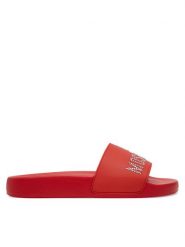 LOVE MOSCHINO Klapki JA28122G1MI13500 Czerwony. Czerwone klapki damskie Love Moschino, bez wzorów, z tworzywa sztucznego, bez obcasa, bez zapięcia. Za 649.99 zł.