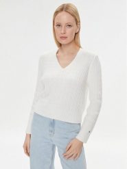 Tommy Hilfiger Sweter WW0WW39017 Écru Regular Fit. Swetry nierozpinane damskie Tommy Hilfiger, s, bez wzorów, z syntetyku, bez kołnierzyka, bez ramiączek. Za 379.99 zł.