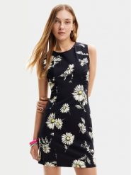 Desigual Sukienka letnia Lorena 24SWVK18 Czarny Regular Fit. Czarne sukienki damskie Desigual, na lato, s, bez wzorów, z wiskozy, bez kołnierzyka, bez ramiączek. Za 279.99 zł.