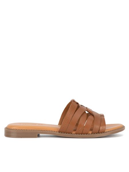Lasocki Klapki EST-AFIONA-06 Brązowy. Brązowe klapki damskie Lasocki, bez wzorów, ze skóry, bez obcasa, bez zapięcia. Za 129.99 zł.