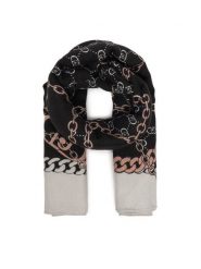 Liu Jo Chusta Ecs Foulard Logo Me 2F5073 T0300 Czarny. Czarne rękawiczki damskie Liu Jo, bez wzorów, z materiału. Za 219.99 zł.