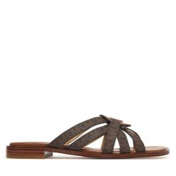Klapki MICHAEL Michael Kors. Brązowe klapki damskie MICHAEL Michael Kors, bez wzorów, bez obcasa, bez zapięcia. Za 589.99 zł.