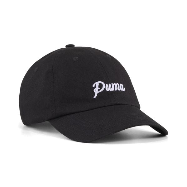 Czapka typu dad Essentials Script PUMA. Brązowe czapki damskie Puma, bez wzorów, eleganckie. Za 89.00 zł.