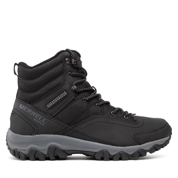 Trekkingi Merrell. Czarne botki męskie Merrell, bez wzorów, bez obcasa, bez zapięcia. Za 439.99 zł.