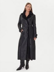Bardot Płaszcz przejściowy 59622JB1 Czarny Regular Fit. Czarne płaszcze damskie Bardot, m, bez wzorów, ze skóry, bez kołnierzyka, bez kaptura. Za 1,229.00 zł.