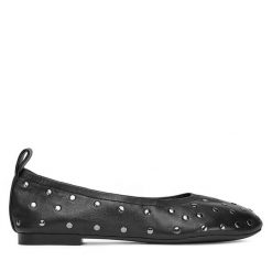 Baleriny Badura. Czarne balerinki damskie Badura, bez wzorów, bez obcasa, bez zapięcia. Za 299.99 zł.