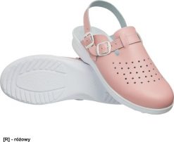 MEDIBUT BMKLADZ2PASDAM - skórzane klapki damskie, buty zawodowe medyczne lub gastronomi damskie - różowy 40. Czerwone klapki damskie Medibut, bez wzorów, bez obcasa, bez zapięcia. Za 109.28 zł.