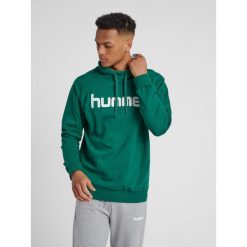 Bluza do piłki ręcznej męska Hummel Cotton Logo z kapturem. Zielone bluzy męskie Hummel, m, bez wzorów, sportowe, bez ramiączek, z kapturem. W wyprzedaży za 180.00 zł.