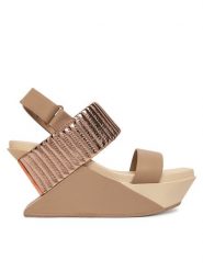 United Nude Sandały Delta Wedge Puffier 10988971188 Beżowy. Brązowe sandały damskie United Nude, bez wzorów, ze skóry, bez obcasa, na koturnie, bez zapięcia. Za 1,269.00 zł.