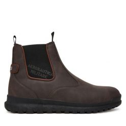 Sztyblety Aeronautica Militare. Zielone botki męskie Aeronautica Militare, bez wzorów, bez obcasa, bez zapięcia. Za 399.99 zł.