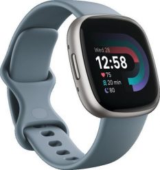 Smartwatch Fitbit Versa 4 Granatowy (FB523SRAG). Niebieskie zegarki smartwatch FitBit, bez wzorów. Za 855.42 zł.
