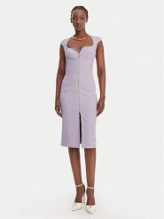 Elisabetta Franchi Sukienka koktajlowa AB-900-61E2-V430 Fioletowy Regular Fit. Fioletowe sukienki damskie Elisabetta Franchi, bez wzorów, z syntetyku, wizytowe, bez kołnierzyka, bez ramiączek. Za 1,829.00 zł.