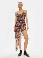 One Teaspoon Sukienka letnia Goldie 26320 Brązowy Slim Fit. Brązowe sukienki damskie One Teaspoon, na lato, l, bez wzorów, z syntetyku, bez kołnierzyka, bez ramiączek. Za 489.99 zł.