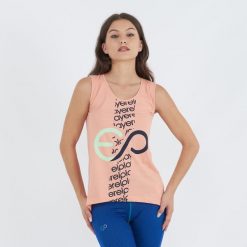 Top treningowy BUBLE z bawełny damski. Czerwone topy damskie ELPLAYER, bez wzorów, z bawełny, sportowe, bez kołnierzyka, bez ramiączek. Za 43.00 zł.