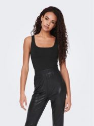 ONLY Top Lea 15278090 Czarny Regular Fit. Czarne topy damskie ONLY, xl, bez wzorów, z syntetyku, bez kołnierzyka, bez ramiączek. Za 84.97 zł.