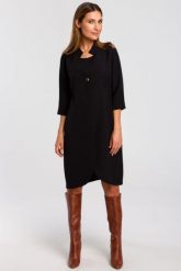 Sukienka marynarka elegancka żakietowa asymetryczna czarna. Czarne marynarki i żakiety damskie Stylove, bez wzorów, z elastanu, biznesowe, z asymetrycznym kołnierzem, bez ramiączek. Za 329.00 zł.