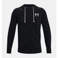 Bluza męska Under Armour RIVAL TERRY LC FZ. Czarne bluzy męskie Under Armour, m, bez wzorów, bez ramiączek, bez kaptura. Za 269.99 zł.