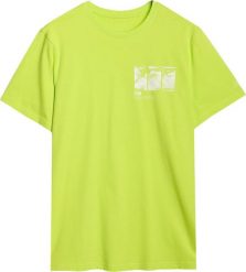 KOSZULKA MĘSKA BAWEŁNIANA T-SHIRT MĘSKI SPORTOWY Z NADRUKIEM 4F M2106. Koszulki sportowe męskie 4F, m, bez wzorów, z bawełny, bez ramiączek. Za 41.94 zł.