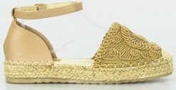Wolski Espadryle sandały na plecionej platformie khaki-36. Brązowe sandały damskie Wolski, bez wzorów, bez obcasa, bez zapięcia. Za 63.96 zł.