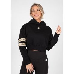 Tracey Cropped Bluza z kapturem - Czarny. Czarne bluzy damskie GORILLA WEAR, xs, bez wzorów, bez ramiączek, z kapturem. Za 297.00 zł.