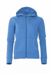 Clique Loris Women bluza damska z kapturem i suwakiem ze slub cotton – polar. Niebieskie bluzy damskie CLIQUE, s, bez wzorów, z polaru, bez ramiączek, z kapturem. Za 162.15 zł.