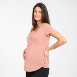 Koszulka turystyczna damska Quechua Maternite. Białe bluzki damskie QUECHUA, xl, bez wzorów, z bawełny, sportowe, bez kołnierzyka, moda ciążowa, bez ramiączek. W wyprzedaży za 39.99 zł.