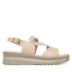 Sandały Clara Barson. Brązowe sandały damskie Clara Barson, bez wzorów, bez obcasa, na koturnie, bez zapięcia. Za 119.99 zł.