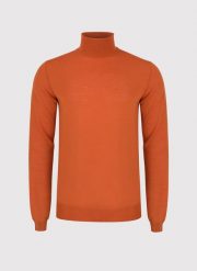 PAKO LORENTE – Pomarańczowy sweter z golfem P22WP-2X-025-P-0. Brązowe swetry męskie Pako Lorente, na jesień, m, bez wzorów, z bawełny, bez kołnierzyka, bez ramiączek. Za 139.99 zł.