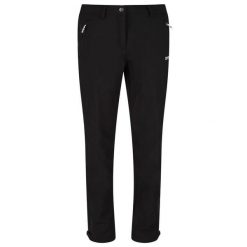 Spodnie damskie Geo Softshell II. Czarne spodnie sportowe damskie Regatta, na lato, bez wzorów, z softshellu, klasyczne, trekkingowe. Za 119.99 zł.
