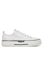KARL LAGERFELD Trampki KL50425 Biały. Białe trampki męskie KARL LAGERFELD, bez wzorów, z materiału, bez zapięcia. Za 399.99 zł.