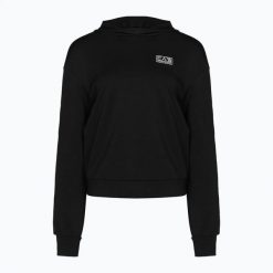 Bluza damska EA7 Emporio Armani Natural Ventus7 Hoodie. Czarne bluzy damskie EA7 Emporio Armani, m, bez wzorów, z bawełny, bez ramiączek, bez kaptura. Za 559.99 zł.