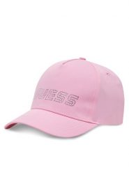 Guess Czapka z daszkiem V5GZ01 WO08O Różowy. Czerwone czapki damskie Guess, z aplikacjami, z bawełny. Za 99.99 zł.