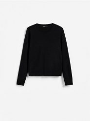 Wełniany sweter - czarny. Czarne swetry nierozpinane damskie Reserved, l, bez wzorów, z wełny, bez kołnierzyka, bez ramiączek. Za 169.99 zł.