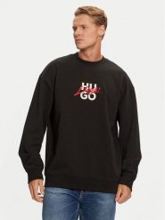 Hugo Bluza Dlongny 50521081 Czarny Relaxed Fit. Czarne bluzy męskie Hugo, l, bez wzorów, z bawełny, bez ramiączek, bez kaptura. Za 599.00 zł.