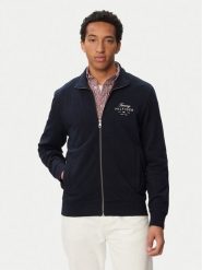 Tommy Hilfiger Bluza Script Stack MW0MW43219 Granatowy Regular Fit. Niebieskie bluzy męskie Tommy Hilfiger, m, bez wzorów, z bawełny, bez ramiączek, bez kaptura. Za 489.99 zł.