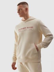 4F Bluza dresowa nierozpinana z kapturem męska - beżowa XXL. Brązowe bluzy męskie 4F, l, bez wzorów, z bawełny, z kapturem. W wyprzedaży za 79.99 zł.