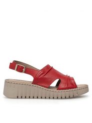 Lasocki Sandały WB-BRIGITTE-02 Czerwony. Czerwone sandały damskie Lasocki, bez wzorów, ze skóry, bez obcasa, na koturnie, bez zapięcia. Za 149.99 zł.
