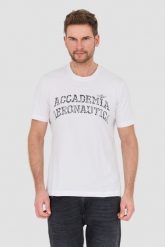 AERONAUTICA MILITARE Biały t-shirt M.C. Białe t-shirty męskie Aeronautica Militare, l, bez wzorów, bez kołnierzyka, bez ramiączek. W wyprzedaży za 139.99 zł.