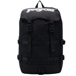 Plecak sportowo-turystyczny dla dorosłych Skip Pack Backpack. Czarne plecaki męskie Jansport, bez wzorów, z materiału, sportowe. Za 279.99 zł.