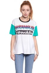 WRANGLER T SHIRT DAMSKI WREVOLUTION TEE WHITE W7386GH12 112131059. Białe t-shirty damskie Wrangler, xs, bez wzorów, bez kołnierzyka, bez ramiączek. W wyprzedaży za 39.99 zł.