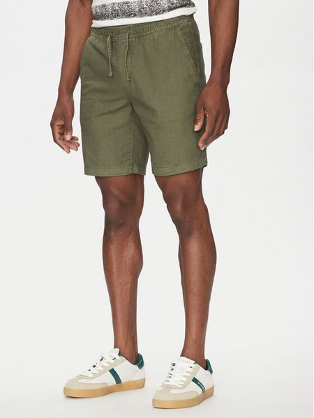 INDICODE Szorty materiałowe Wamo 70-728 Zielony Slim Fit. Zielone szorty męskie INDICODE, bez wzorów, ze lnu. Za 89.99 zł.
