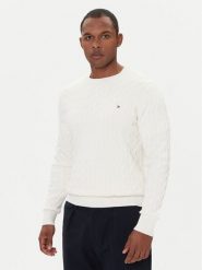 Tommy Hilfiger Sweter MW0MW33132 Écru Regular Fit. Swetry męskie Tommy Hilfiger, m, bez wzorów, z bawełny, bez kołnierzyka, bez ramiączek. Za 599.99 zł.