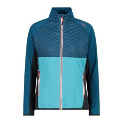 Kurtka hybrydowa dla kobiet do wędrówek CMP. Niebieskie kurtki sportowe damskie CMP, xs, bez wzorów, bez ramiączek, bez kaptura, trekkingowe. Za 310.25 zł.