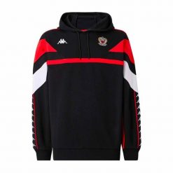 Kaptur sweatshirt OGC Nice Fligrood. Czarne bluzy sportowe męskie Kappa, bez wzorów, z kapturem, do piłki nożnej. Za 499.00 zł.