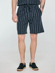 Szorty męskie z domieszką lnu granatowe Gofrisz 403. Niebieskie szorty męskie BIG STAR, bez wzorów, z bawełny, casualowe. Za 139.99 zł.