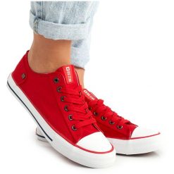 Trampki Damskie Niskie Big Star Czerwone DD274339. Czerwone trampki i tenisówki damskie bez wzorów, bez zapięcia. Za 182.49 zł.