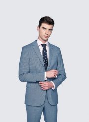 PAKO LORENTE – Niebieska męska marynarka garniturowa w kratkę. Niebieskie garnitury męskie Pako Lorente, m, bez wzorów, z tkaniny. Za 649.99 zł.