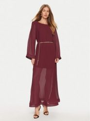 ViCOLO Sukienka wieczorowa TS0396 Bordowy Regular Fit. Czerwone sukienki damskie ViCOLO, s, bez wzorów, z syntetyku, wizytowe, bez kołnierzyka, bez ramiączek. Za 419.99 zł.