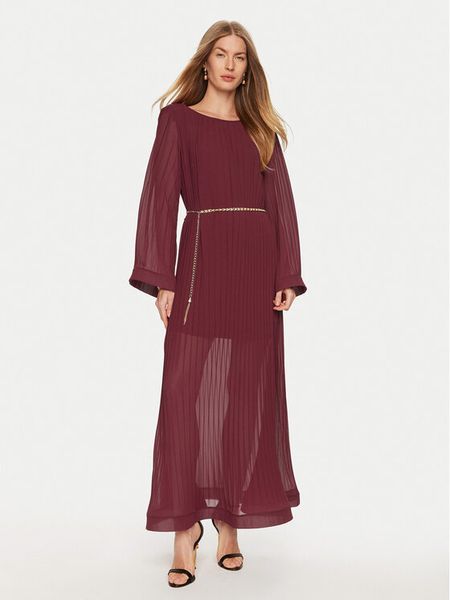 ViCOLO Sukienka wieczorowa TS0396 Bordowy Regular Fit. Czerwone sukienki damskie ViCOLO, s, bez wzorów, z syntetyku, wizytowe, bez kołnierzyka, bez ramiączek. Za 419.99 zł.